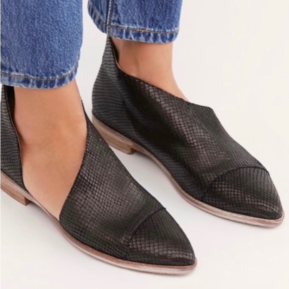Free People Black Royale Dorsay Flats